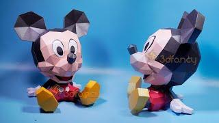How to make Cute Mickey Mouse Papercraft Cricut paper crafts, Low poly papercraft, 3d mickey mouse