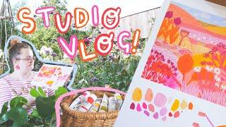 Painting My English Country Garden, August Moodboard, My First Book: Illustration Studio Vlog 006