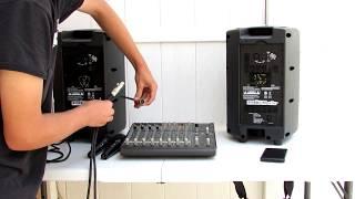Alto TX 8 Mackie Mixer Small PA Setup Music and Mic's