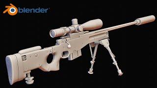 Modelling an AWM Sniper Rifle in Blender | Tutorial Part 1 (Arijan)