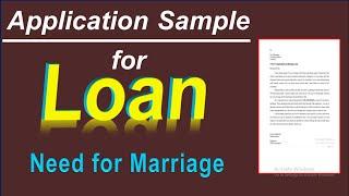 Application for marriage loan | Loan request letter to manager for financial support of marriage