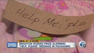 Woman finds "Help Me"note in underwear package