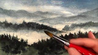 Mountains painting, How to Paint Landscape, Time Lapse