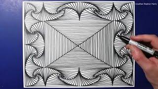 Mesmerizing 3D Line Illusion Drawing Pattern