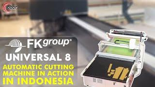 FK Group Universal 8 Automatic Cutting Machine in Action in Indonesia. Machine 100% Made in Italy.