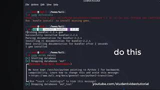 Fix msfconsole, bundle install missing gems | Kali Linux | Metasploit Framework