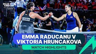 Emma Raducanu v Viktoria Hruncakova Highlights | Great Britain v Slovakia Billie Jean King Cup 2024