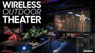 WIRELESS Outdoor Theater Setup | Nebula Solar Portable | New SOUNDBOKS | Elite Screens Yard Master 2