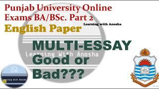 Multi Essay Good or Bad | Should I Write Multi-Essay | English Paper BA BSc Online Exams PU 2020