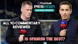 All 10 commentary in PES 2021 MOBILE Reviewed | Which is your favourite? (Español,Deutsch, Japanese
