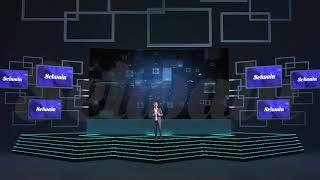 Flying screens Virtual Conference Stage design | Vmix Virtual event set