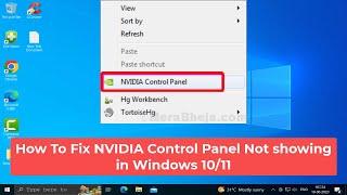 How To Fix NVIDIA Control Panel Not showing in Windows 10/11