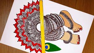 Lord Krishna zentangle doodle / Zentangle art by la crafts villa || Mandala art for beginners