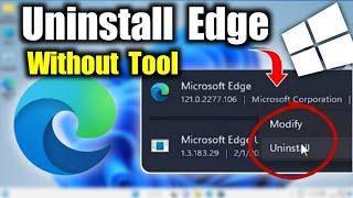 UNINSTALL Microsoft Edge in Windows 11/10 (Without TOOL) NEW