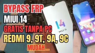 How to Bypass Frp Miui 14 All Redmi Forgot Google Account Without Computer || Redmi 9T frp bypass