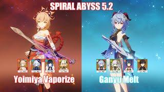 C0 Yoimiya Vaporize & C1 Ganyu Melt | Spiral Abyss 5.2 | Genshin Impact