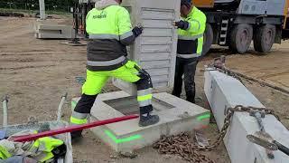 Precast concrete column installation
