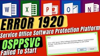 [FIX] Error 1920 (Office2010) service office software protection platform OSPPSVC failed to start