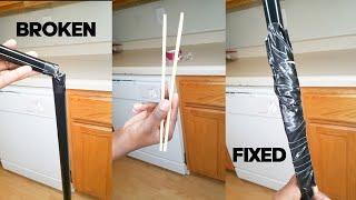 HOW TO FIX A BROKEN BROOM STICK USING CHINESE CHOP STICKS AND DUCT TAPE