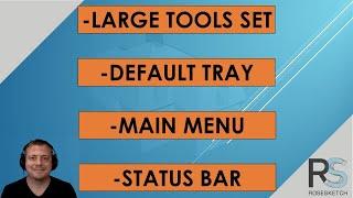 SketchUp for Nybegyndere: Gennemgang af menuer: Large ToolSet, Default Tray Main menu og status bar