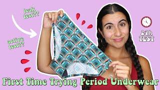 Trying Period UNDERWEAR for the FIRST TIME | 24 hour test (pros & cons) | Just Sharon