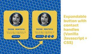 Expandable button with contact handles (Vanilla Javascript + CSS)