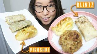 Slavic Food MUKBANG ● Trying Piroshki, Chicken Cutlet, Blintz