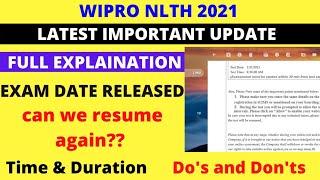 WIPRO ELITE NLTH 2021 EXAM DATE RELEASED | WIPRO NLTH 2021 HALL TICKET |WIPRO NLTH 2021 REGISTRATION