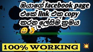 How to copy or share facebook page link 100% | facebook page link copy 2021 in sinhala | sri lanka