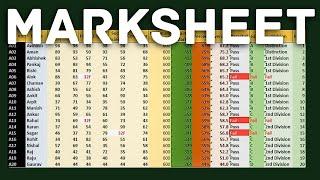 How to Make Marksheet in Excel in Hindi | MS Excel में मार्कशीट कैसे बनाएं? | School Result in Excel