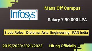 Infosys Mass Hiring Drive | 2019, 2020 ,2021, 2022 | Any Graduates | Hiring Officially