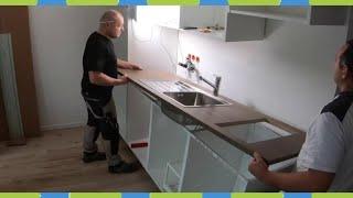 Создайте кухню Ikea, установите вырезы на рабочей поверхности, раковину