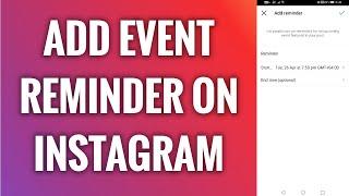 How To Add Event Reminder On Instagram