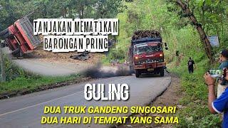 detik detik panik truk gandeng gak kuat nanjak di tanjakan barongan pring lahor karangkates