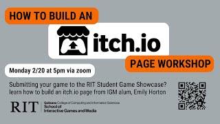 How to Build an itch.io page Workshop w Emily Horton