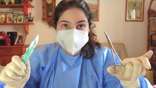 ASMR RUDE SURGEON makes you look like Joker Roleplay (medical gown, sterile gloves)