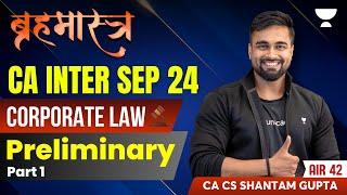 Preliminary | Chapter 1 | Corporate Law | CA Intermediate Sep24 - Jan25 - May25 |CA CS Shantam Gupta