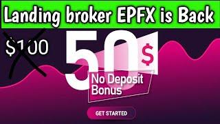 $50 no deposit bonus|| EPFX is back Sign up bonus 2024|| again broker forex trading strategy part-4