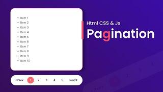 How To Make Pagination In Website Using HTML CSS And JavaScript
