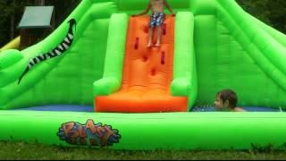 Blast Zone Crocodile Isle Inflatable Water Park with 2 Slides