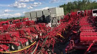 Halliburton Frac Fleet Idling From Manbasket On Zipper Manifold