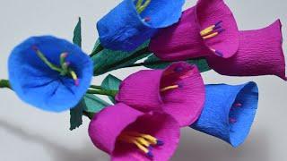 How to make a Morning Glory Flower using Crêpe paper | DIY Morning Glory flower handcrafts