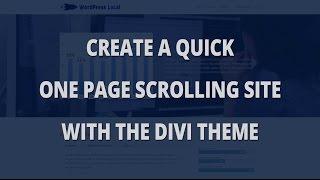 Divi - One page scrolling WordPress website made easy with divi theme