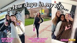 a few days in my life vlog | family/friends, ucla spirit squad clinic, & school