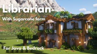 LIBRARIAN HOUSE & SUGARCANE FARM | Minecraft Tutorial | Java & Bedrock [1.21+]