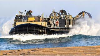 US Navy's High-Tech $41 Million Hovercraft Makes Dramatic Beach Landing