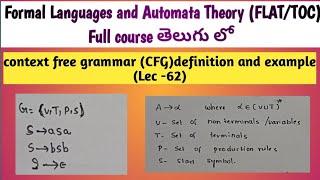 context free grammar in automata theory | CFG in automata