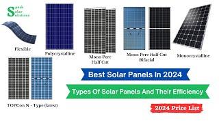 Best Solar Panels In 2024 | Types of Solar Panels | Solar Panels for Home | Solar Panel Price