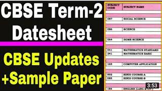 Cbse Term 2 Datesheet