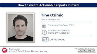 How to create Actionable reports in Excel with Tine Ozimic